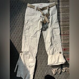 American Eagle Women's Cream and Tan Trousers